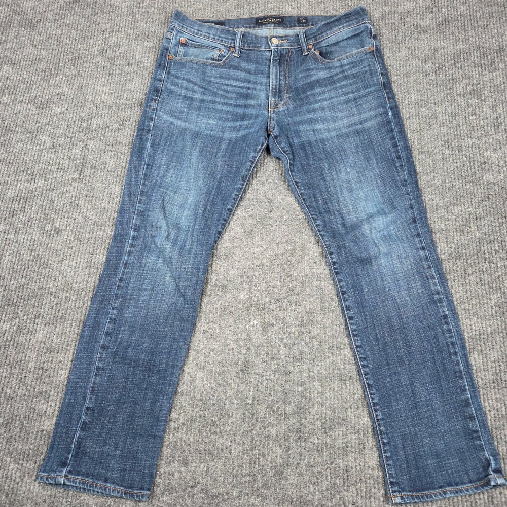 Lucky Brand 121 Slim Mens Blue Denim Jeans Medium Wash 32x30 (Measures 34x29)